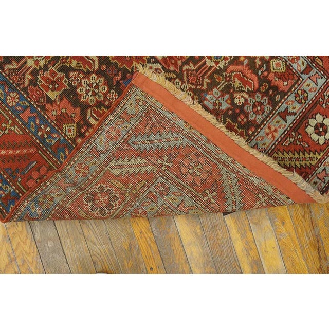 1890s Brown Herati Antique n.w. Persian Bakshaiesh Runner Rug 3'5" X 14'3" Handknotted Wool Carpet For Sale In New York - Image 6 of 6