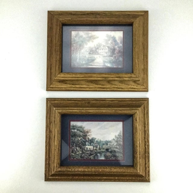 Mid Century Oak Wood Framed Prints - a Pair For Sale - Image 11 of 11