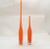 Murano Set of 2 Italian Orange Scavo Glass Wheat Vases, Vessel Mid-Century Modern 1980 For Sale - Image 4 of 12