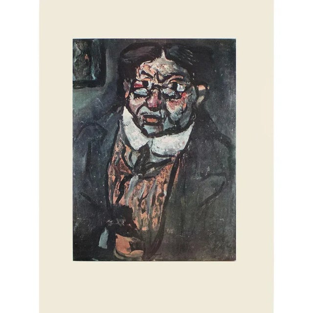 An excellent vintage First Edition period offset lithograph print after Expressionist oil portrait of Mr. X (1911) by...