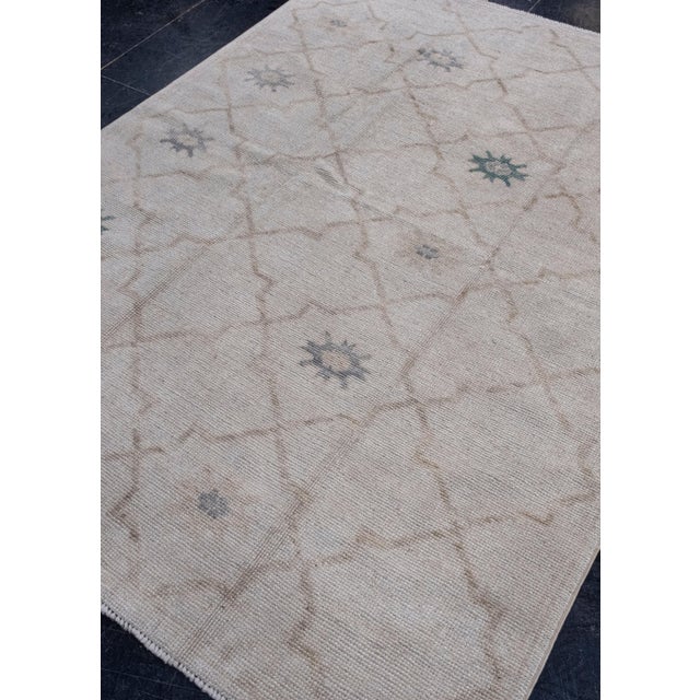 Turkish Turkish Oushak Rug 4'11" x 6'7" For Sale - Image 3 of 8