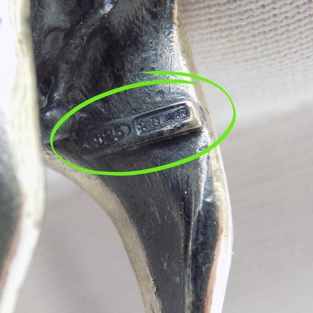 Silver Large Vintage Italian Handmade Sterling Silver Boxer Dog, Tuscany, Italy, 1970s For Sale - Image 8 of 12