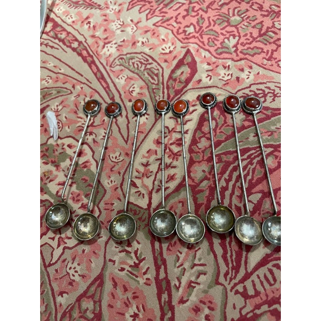 Rose 1920s Chinese Famille Rose Medallion Salt Cellar & Spoons Set- 16 Pieces For Sale - Image 8 of 10