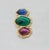1990s Vintage Signed Napier Faux-Emerald, Sapphire & Amethyst Cabochon Brooch, 1990 For Sale - Image 5 of 6