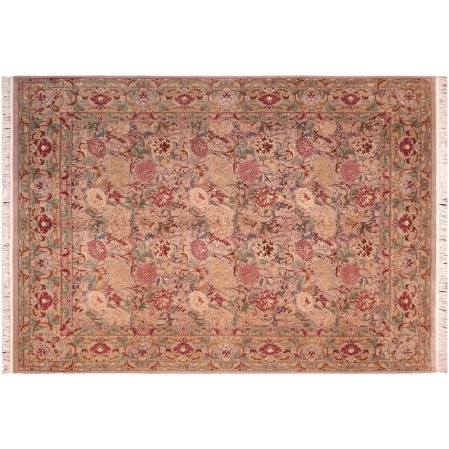 Taupe 1990's Pak-Persian Taupe/Red Wool Rug - 8'1'' X 10'1'' For Sale - Image 8 of 9
