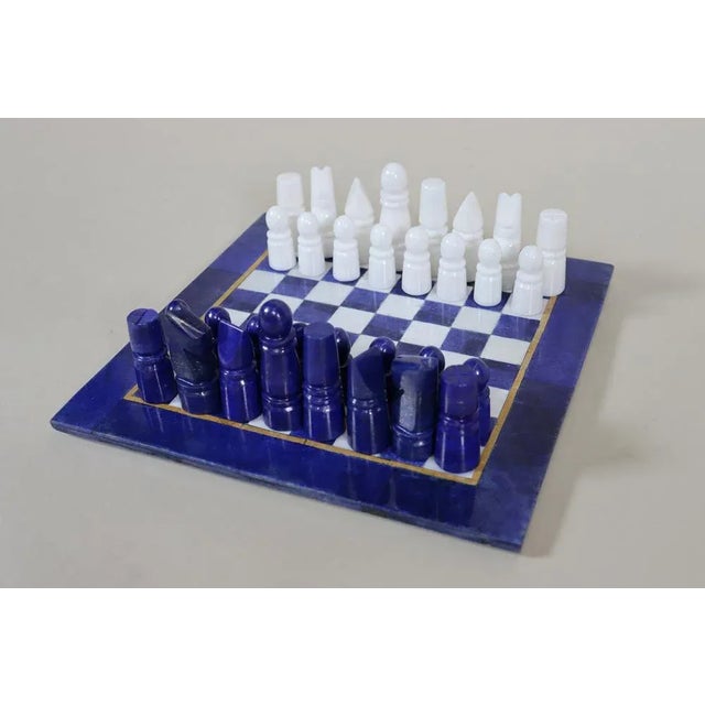 Brown Chess Table with Chess Pieces in Handcarved Cedar, 1990s, Set of 17 For Sale - Image 8 of 11