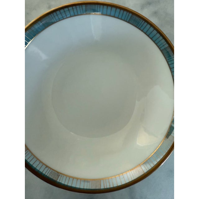 Mid 20th Century Mid Century Rosenthal Small Bowls in the Continental Blue Band Gold Lines Pattern - Set of 4 For Sale - Image 5 of 10