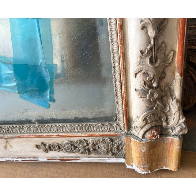 French 19th Century Mantel Mirror With Original Glass & Paint For Sale - Image 11 of 17