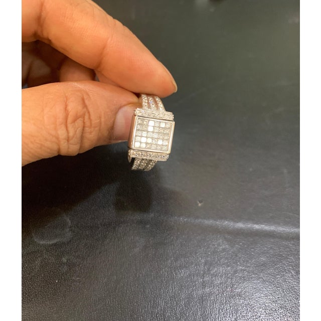 1.5 Carat Princess Cut Diamond & 1 Ct Blue Sapphire Flip Ring 14 K Gold, Unisex For Sale - Image 13 of 18