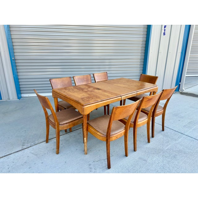 Mid-Century Modern 1960s Mid Century Dining Room Set by Heywood Wakefield - Set of 9 For Sale - Image 3 of 12