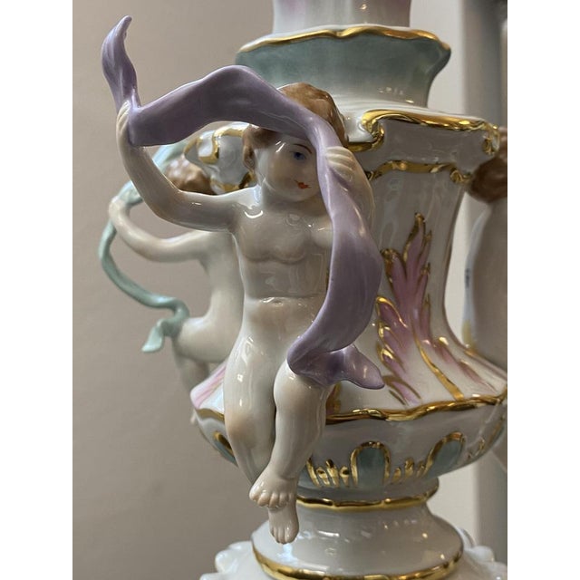 Baroque Style Chandelier by Rudolf Kämmer Keramic Manufaktur, Volkstedt, Germany, 20th Century For Sale - Image 10 of 14