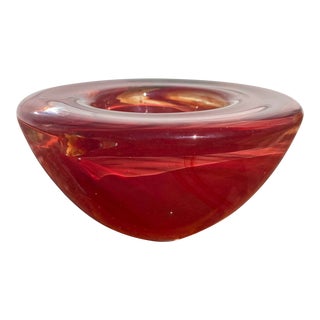 Late 20th Century Kosta Boda Red Glass Votive Holder For Sale