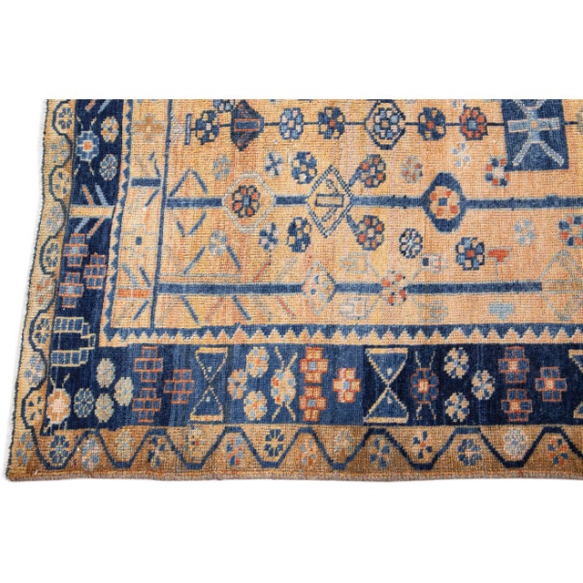 1960s Vintage Bidjar Brown Handmade Floral Wool Rug For Sale - Image 4 of 8