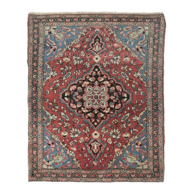 Antique Persian Farahan Gift-Sized Rug With Floral Design by Rug & Kilim, 1920-1929 For Sale