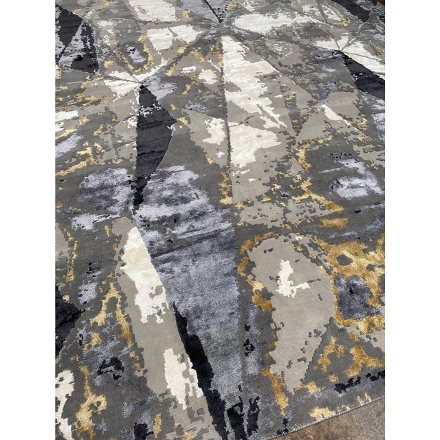 Textile Handwoven Modern Abstract Area Rug 9x12 For Sale - Image 7 of 12