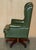 Chesterfield Wingback Swivel Chair in Green Leather For Sale - Image 14 of 18