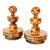 Vintage Scorched Faux Bamboo Wooden Finials, a Pair For Sale