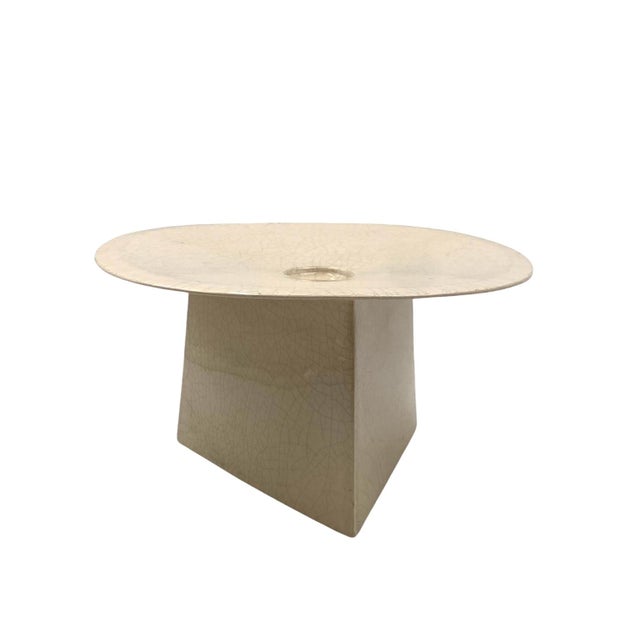 Ceramic White Craquele Ceramic Vide Poche from Leduc, France, 1970s For Sale - Image 7 of 18