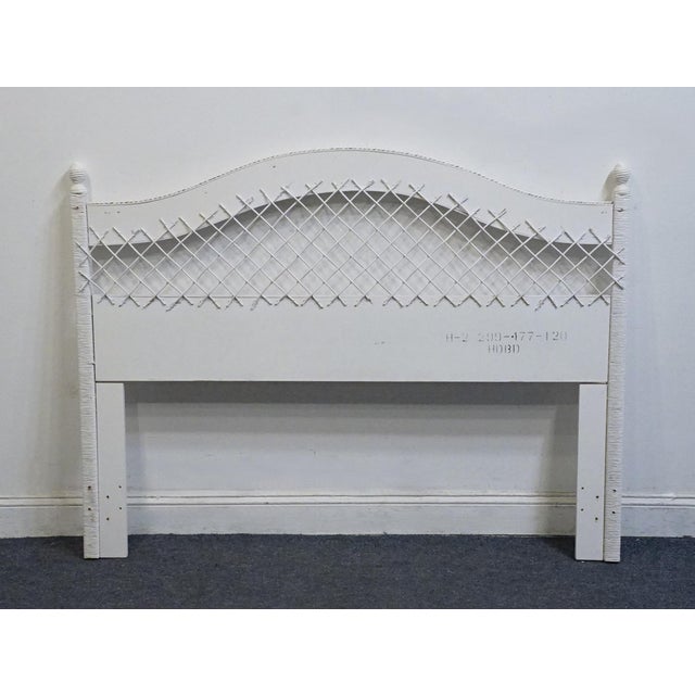 Late 20th Century Lexington / Henry Link Country Cottage Style White Wicker Full Size Headboard 299-477-120 For Sale - Image 5 of 7