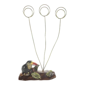 Lacquered Brass Toucan Bird Photo/Card Holder
