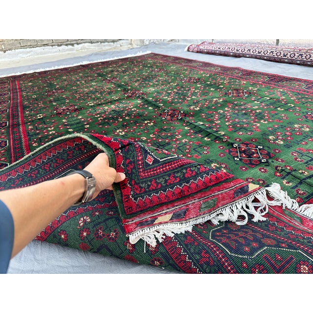 Green Khal Mohammadi Hand-Knotted Wool Rug - 6'5" X 10' For Sale - Image 12 of 13