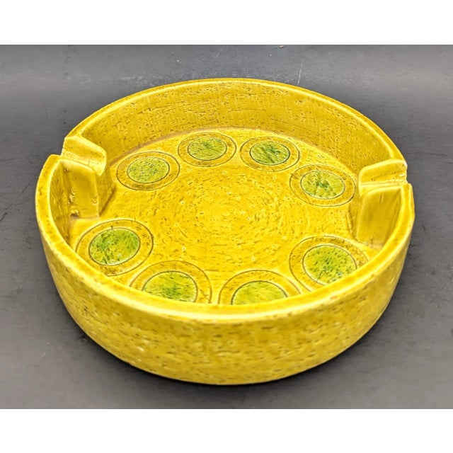 Chartreuse Mid 20th Century Italian Glazed Ceramic Ashtray For Sale - Image 8 of 11