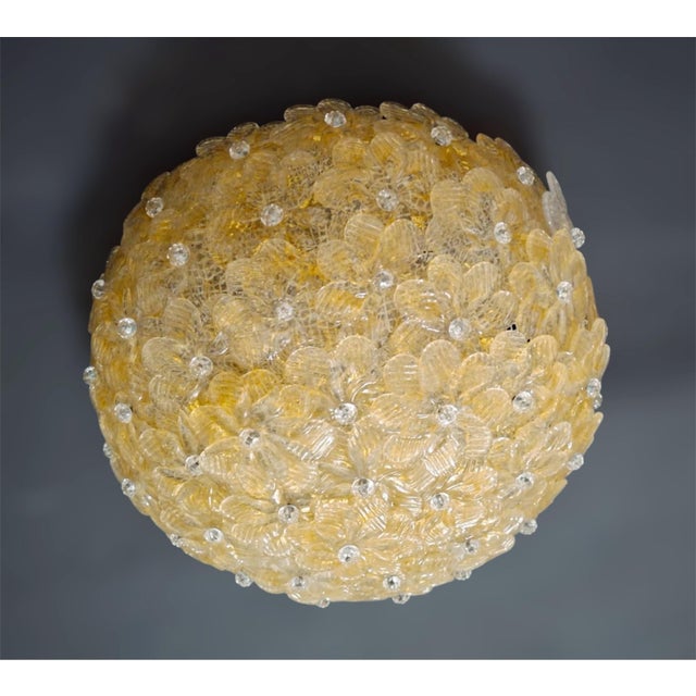 Italian 1960s Millefiori Flush Mount by Barovier E Toso For Sale - Image 3 of 10