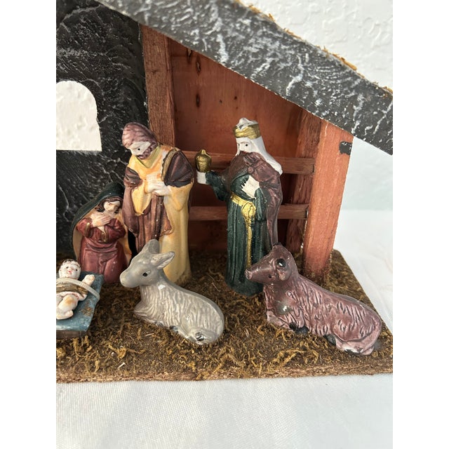 Traditional Vintage One Piece Christmas Nativity Scene For Sale - Image 3 of 5