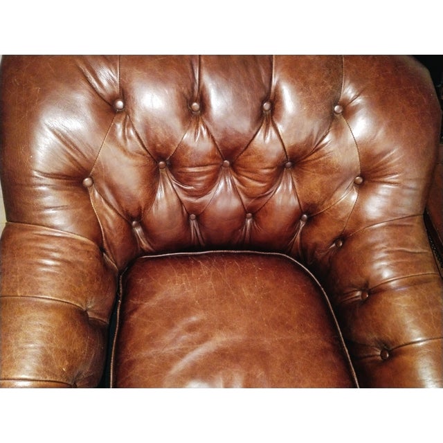 Chestnut Elevate Your Living Space With This Timeless Chesterfield Sofa and Matching Club Chair Set. For Sale - Image 8 of 12