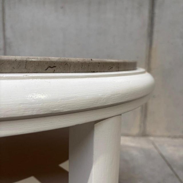 White Marble Slab Side Table For Sale - Image 9 of 12