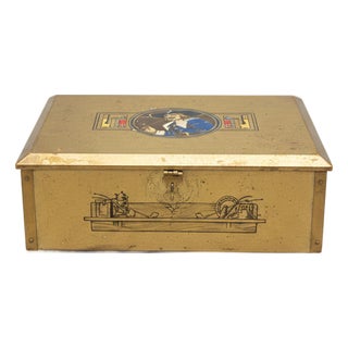 Vintage Raphael El Entawi Tobacco Humidor Tin Box For Sale