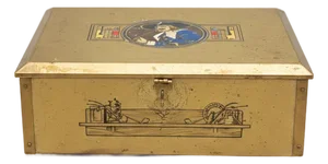 Vintage Raphael El Entawi Tobacco Humidor Tin Box