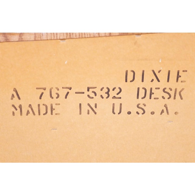 Dixie Furniture Campaigner Collection Walnut 46" Student Writing Desk W. Bookcase Hutch Top 767-532 / 767-543 For Sale - Image 14 of 15