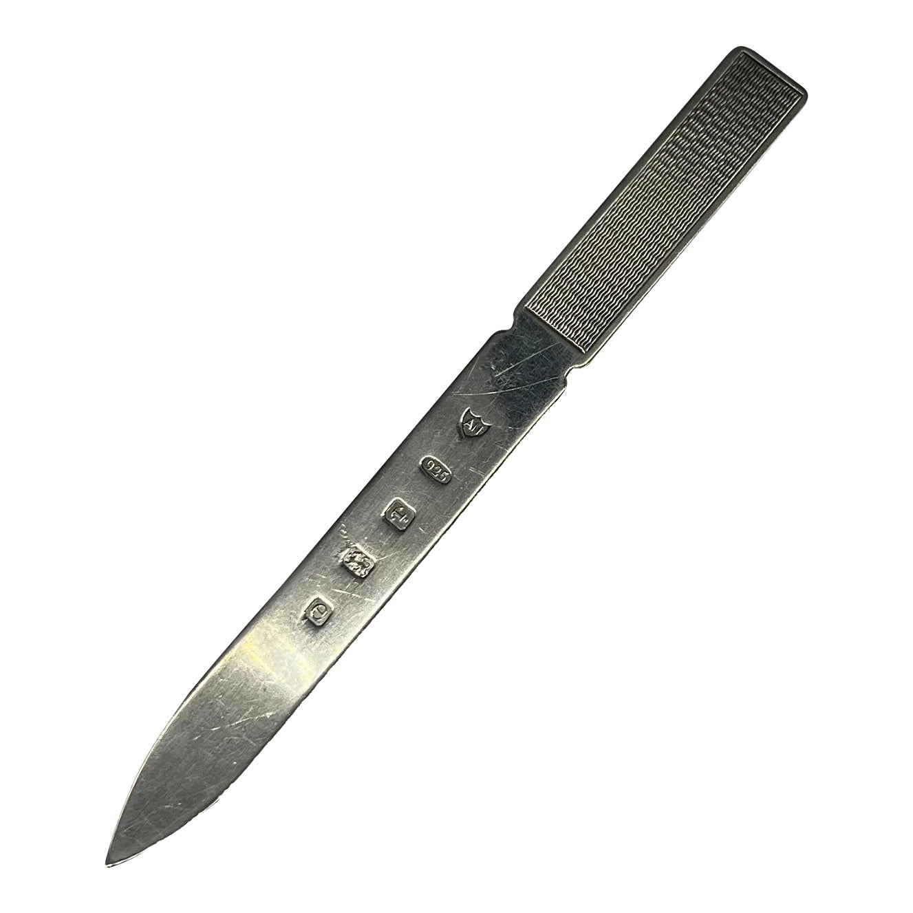 Edwardian Style Engine Turned Letter Opener Sterling Silver Ari D ...