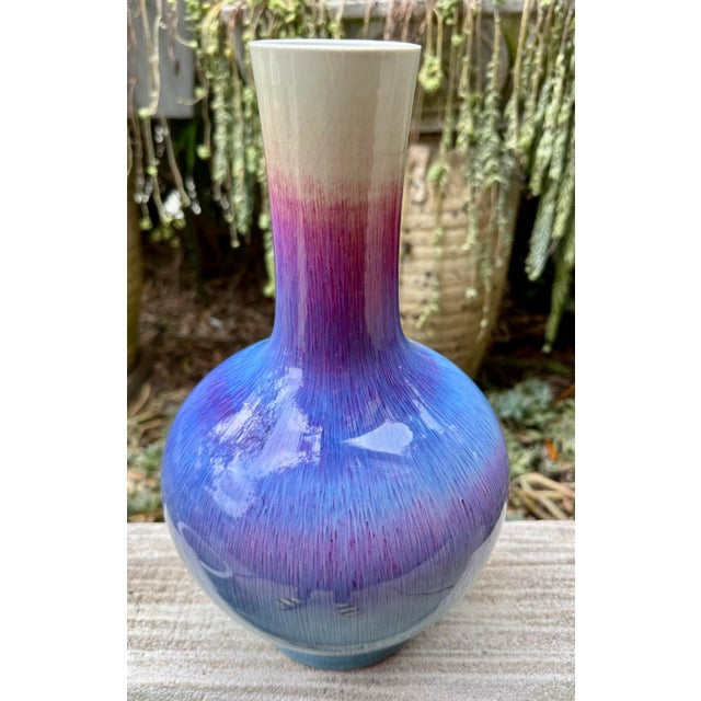Antique Large Chinese Marked Flambe Glaze Sang De Boeuf Porcelain Vase For Sale - Image 9 of 12