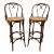 Early 20th Century Vintage Thonet Romanian Factory Bentwood Caned Bar Counter Stools - a Pair For Sale