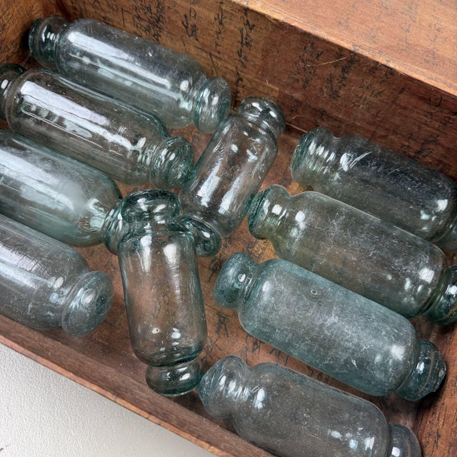 Wood Vintage Japanese Garasu-Uki Glass Fishing Floats, Hokkaido, 1930s, Set of 10 For Sale - Image 7 of 12