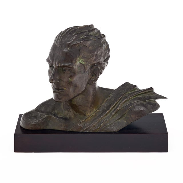 French Vintage Bronze Jean Mermoz Bust by Charles Ruchot For Sale - Image 4 of 9