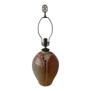 Vintage Handmade Studio Pottery Table Lamp For Sale