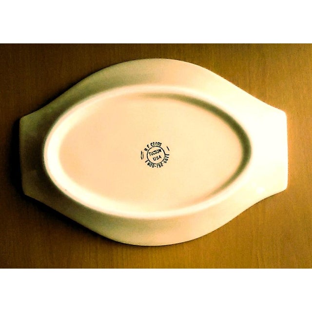 Stunning, highly collectible hand-painted 10 1/2" X 7 1/2" oval handled serving dish from the HF Coors Sonoran Desert...