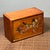 Rosewood Box With Mother of Pearl Bird & Peach Inlay - Chinese Trinket Chest For Sale In Los Angeles - Image 6 of 9