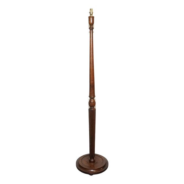 Traditional Oak Standard Floor Lamp For Sale