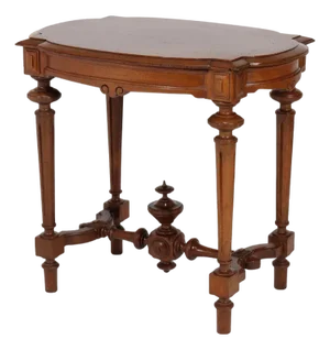 Antique Victorian Renaissance Revival Walnut Lamp Table C1890