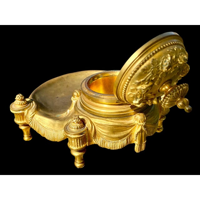 Antique 19th Century French Gilt Bronze Inkwell For Sale - Image 12 of 13