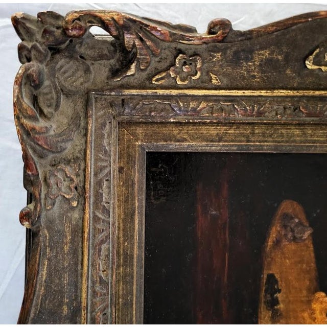 French Antique French Signed Oil Painting Mouse on Artist Palette - Signed Friday For Sale - Image 3 of 8