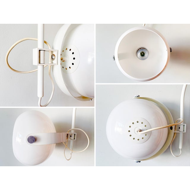 White Mid-Century Space Age Arc Mushroom Wall Lamp from Dijkstra Lampen, Netherlands, 1970s For Sale - Image 8 of 11