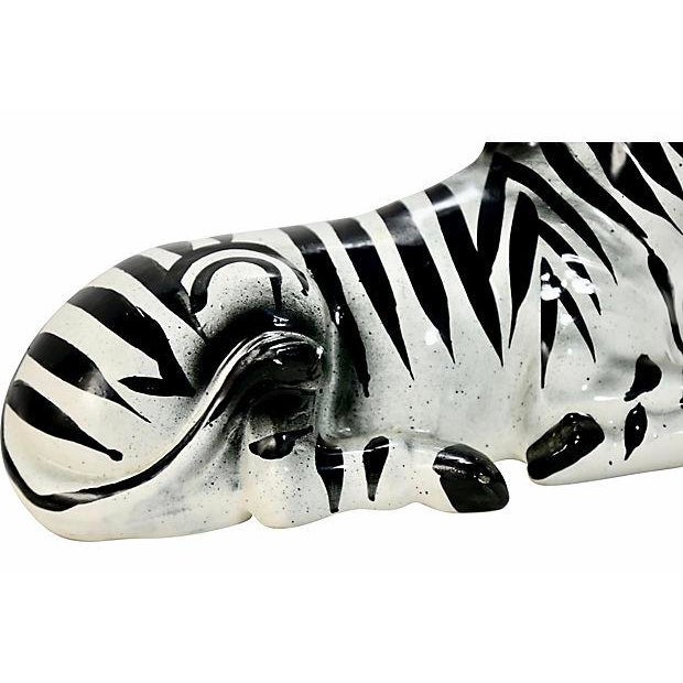 Italian Ceramic Seated Zebra Figurine Chairish