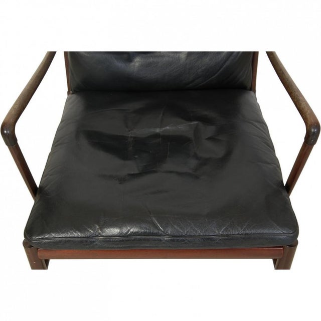 Colonial Chair in Mahogany and Black Leather by Ole Wanscher, 1980s For Sale - Image 4 of 18