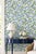 Traditional Hydrangea Blooms Floral Grasscloth Wallpaper by House Party | Nikko Blue | 8 Yards For Sale - Image 3 of 11