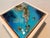Abstract Flying Over the Ocean #1 by Ana Hefco | Layered Tinted Resin & Mixed Media on Wood Panel Abstract ocean landscape. For Sale - Image 3 of 5